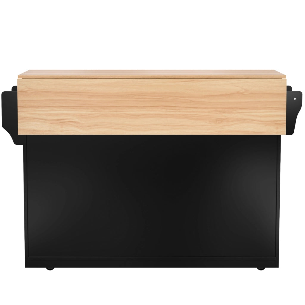 Carrello da cucina 120x46x91.5 cm con piano ribaltabile; ruote e doppie ante in MDF
