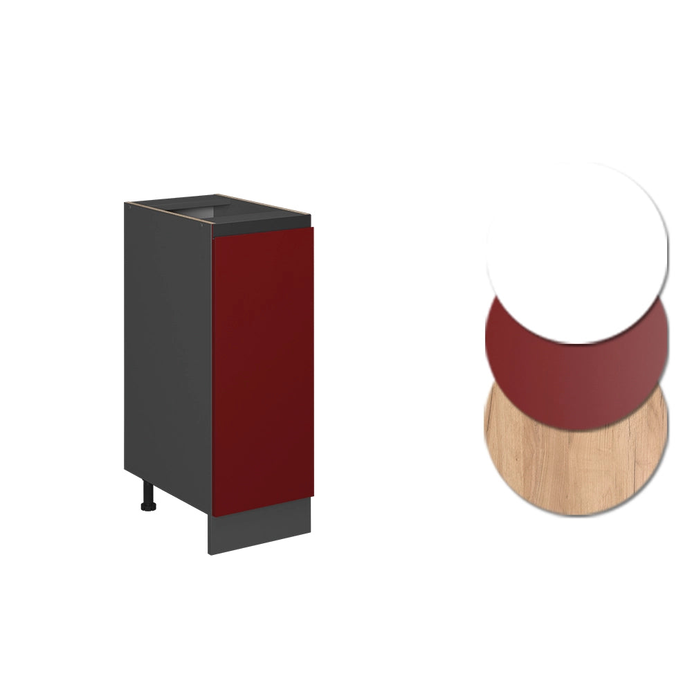 Armadio cucina dispensa alto R-Line Rosso/Antracite 30 cm J-Shape PL Marmo Vicco
