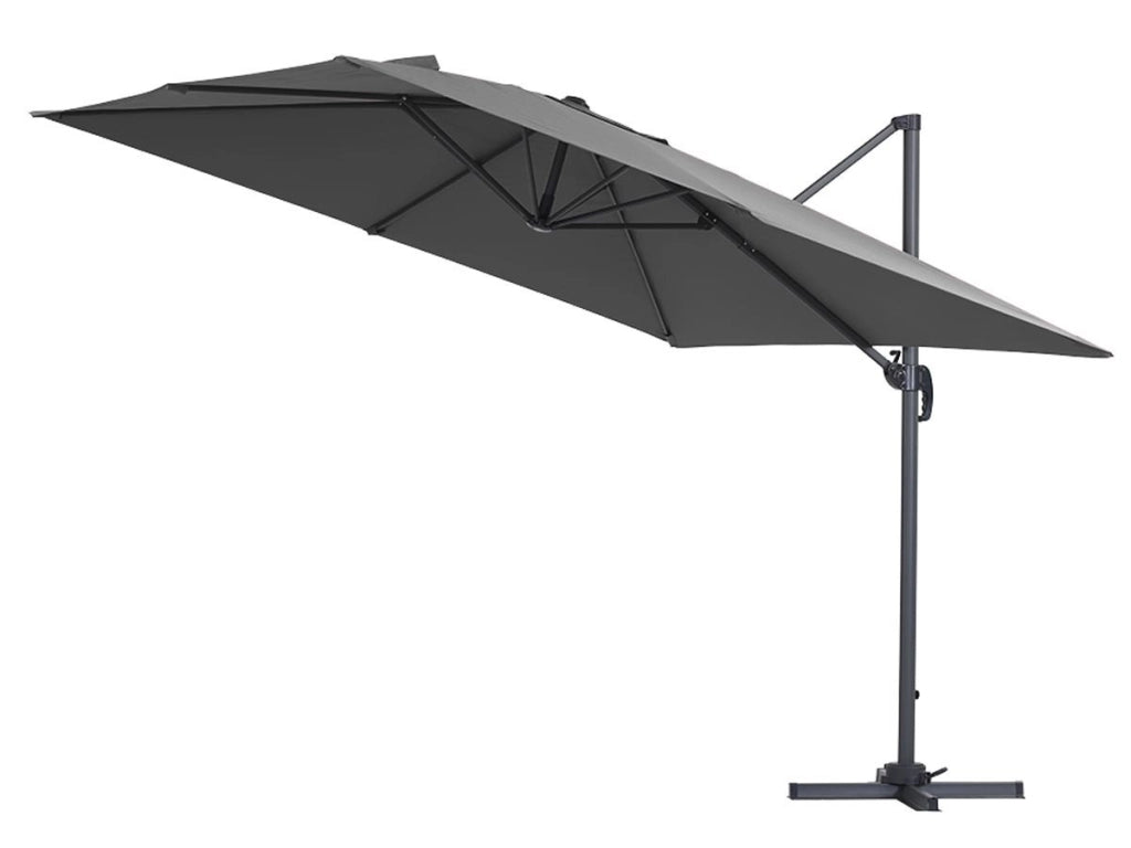 Ombrellone da giardino decentrato in alluminio SUN 3 - Quadrato  - 3 x 3 m - Grigio