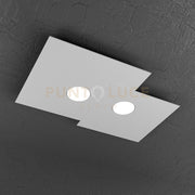 PLATE PLAFONIERA 2 LUCI GRIGIO 1129-PL2 R-GR