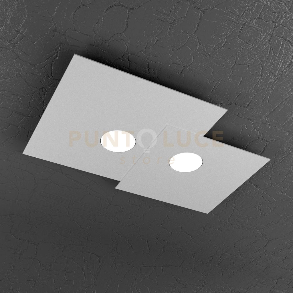 PLATE PLAFONIERA 2 LUCI GRIGIO 1129-PL2 R-GR