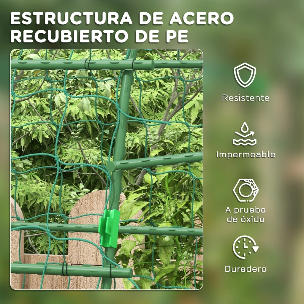 Arco Reticolato per Piante Rampicanti ¨C zephmum ¨C Verde Acciaio 206 cm