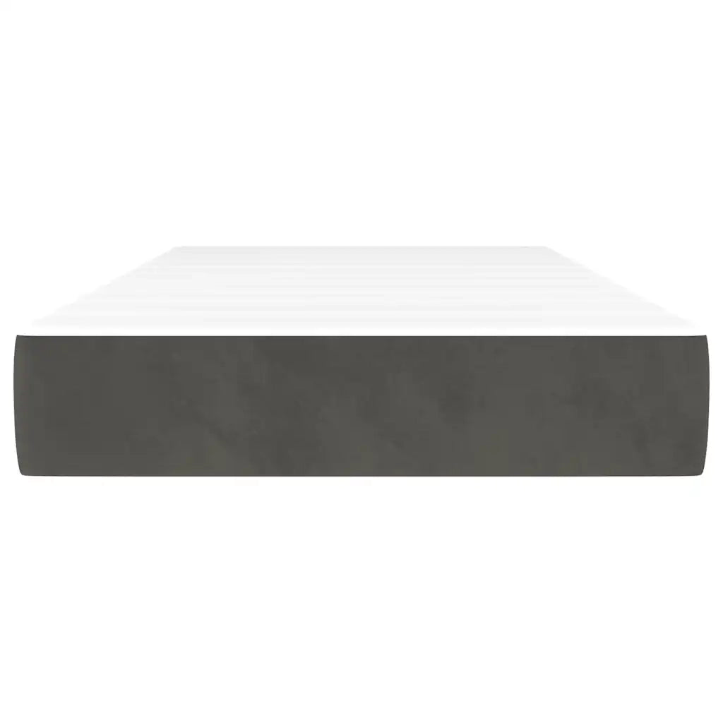 Materasso a Molle-Materasso per letto Grigio Scuro 80x220x20 cm in Velluto
