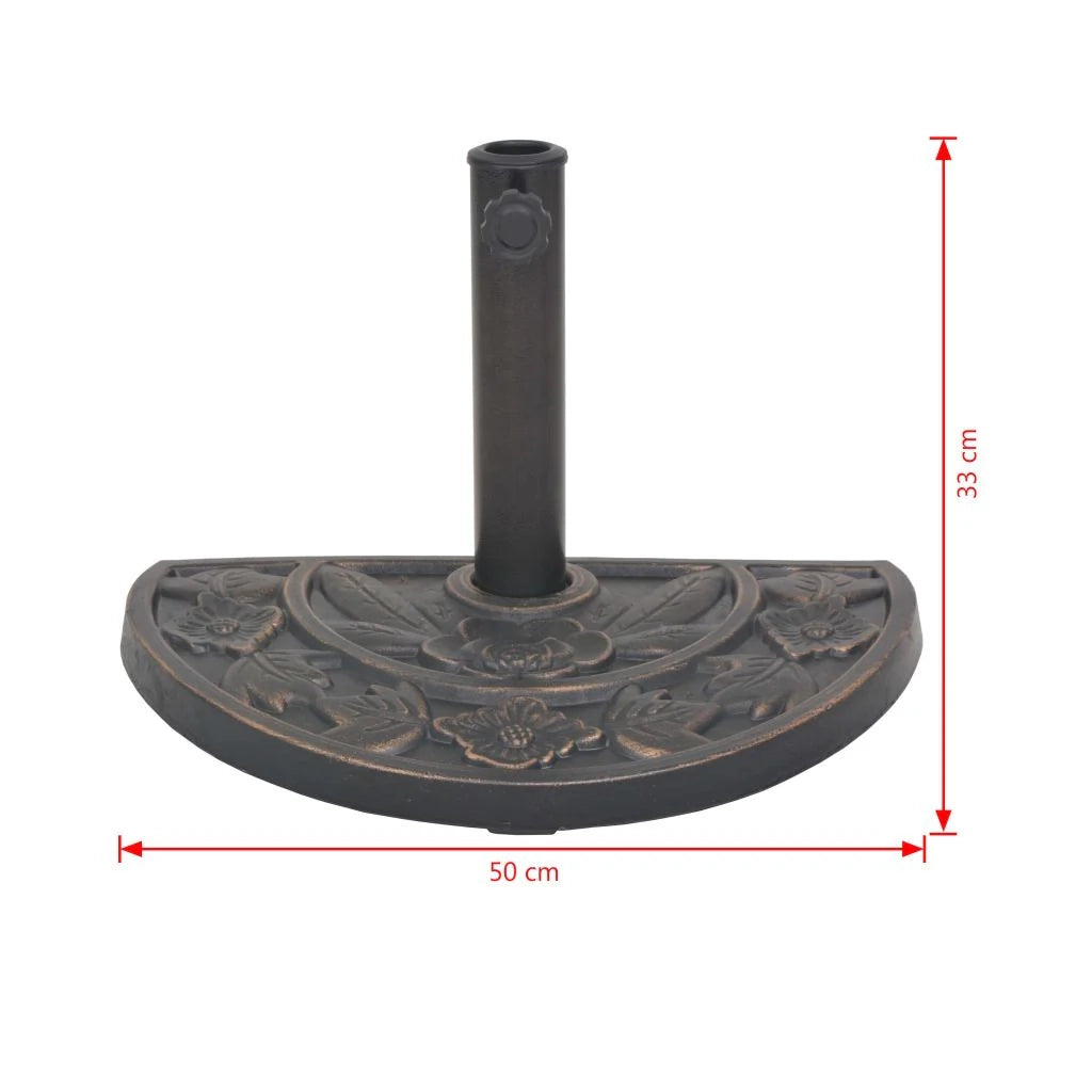 Base per ombrellone in resina semicerchio diametro 38 e 48 mm bronzo 9 kg 2202077