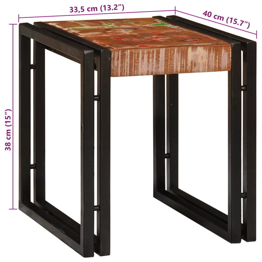 Tavoli da Annidamento 3 pcs Legno Massello Recuperato