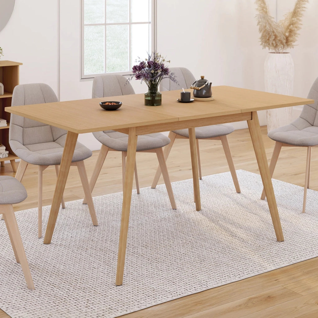 IDMarket - Tavolo da pranzo rettangolare allungabile NOOR 4-8 persone effetto legno 110-150 cm