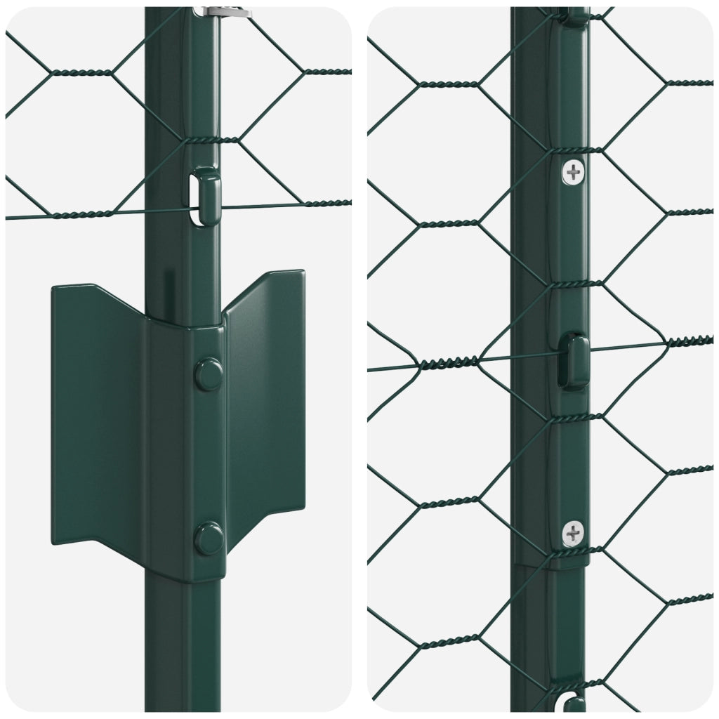 Pali per Recinzione  5 pcs U-Channel Verde 100 cm Acciaio