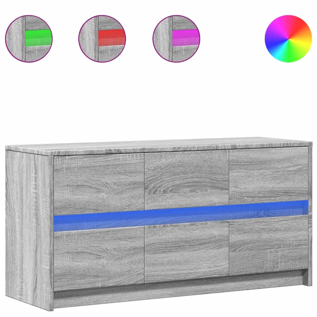 Mobile Porta TV con LED Grigio Sonoma 100x34x50cm in Truciolato 852220