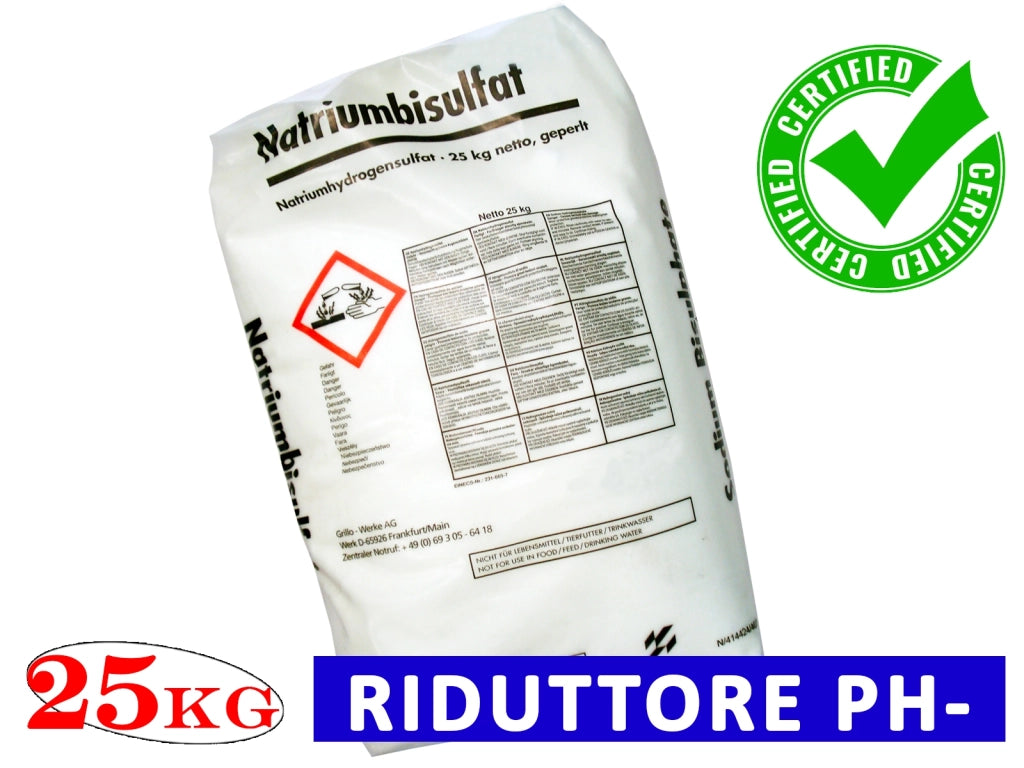 Riduttore PH Acqua Piscina 25Kg Meno Granulare Correttore PH- Meno