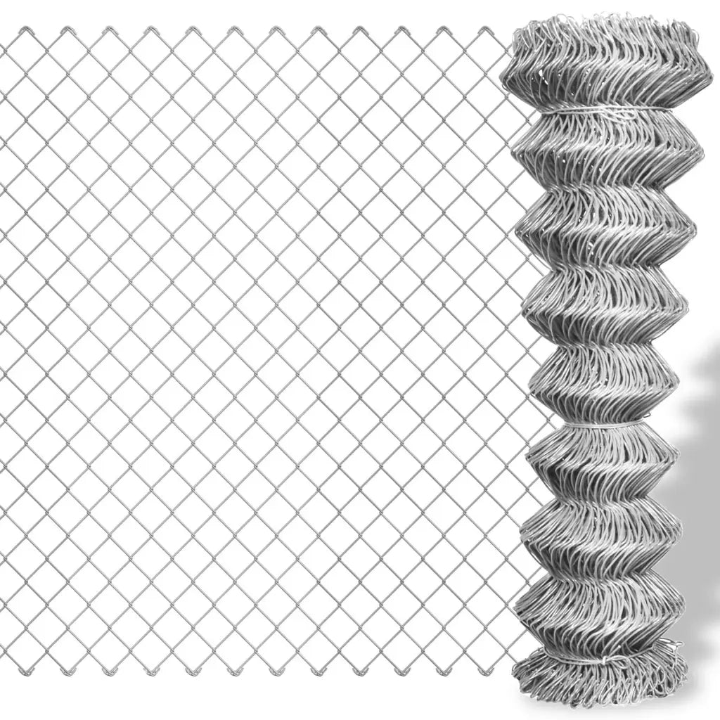 Recinzione in Rete in Acciaio Zincato 15x1,25 m Argento 141487