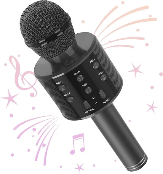 Microfono Karaoke Bluetooth per Bambini e Adulti - Microfono Karaoke Portatile con Funzione Speaker per Feste e KTV