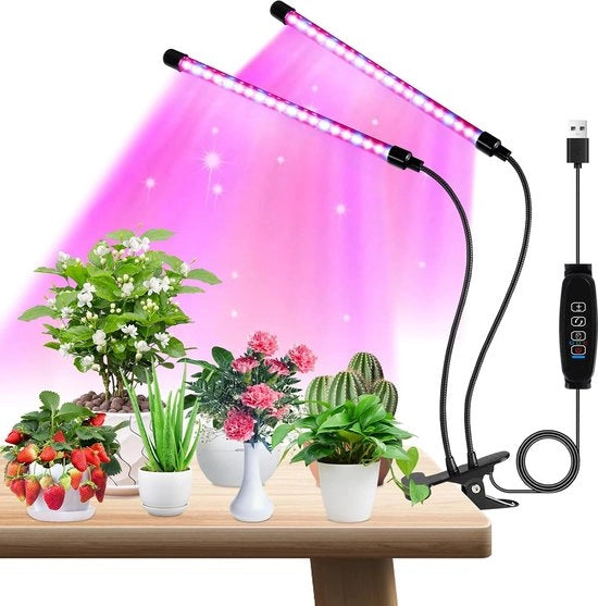 Lampada per piante 20 W 40 led con 3 modalità di illuminazione e 10 livelli di luminosità Regolazione automatica per piante interne Lampada per crescita 360 gradi regolabile per fiori e piante