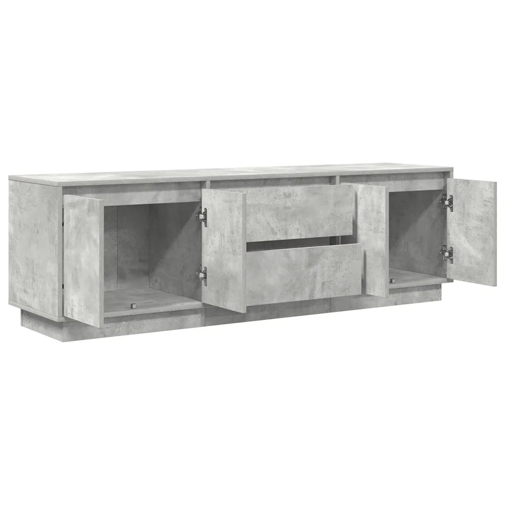 vidaXL Mobile Porta TV con Luci LED Grigio Cemento 160,5x41x50 cm