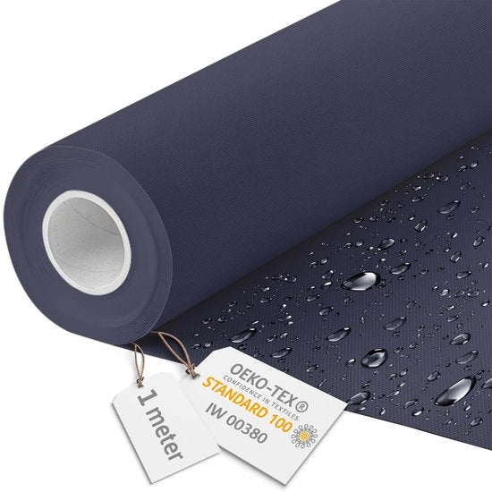 Tela Acquastatica per mobili - Tela acqua resistente 1 metro 160 cm larga - Tela acqua resistente 220 g/m2 600D - Tela acqua resistente per mobili acqua resistente 1 metro Blu marino