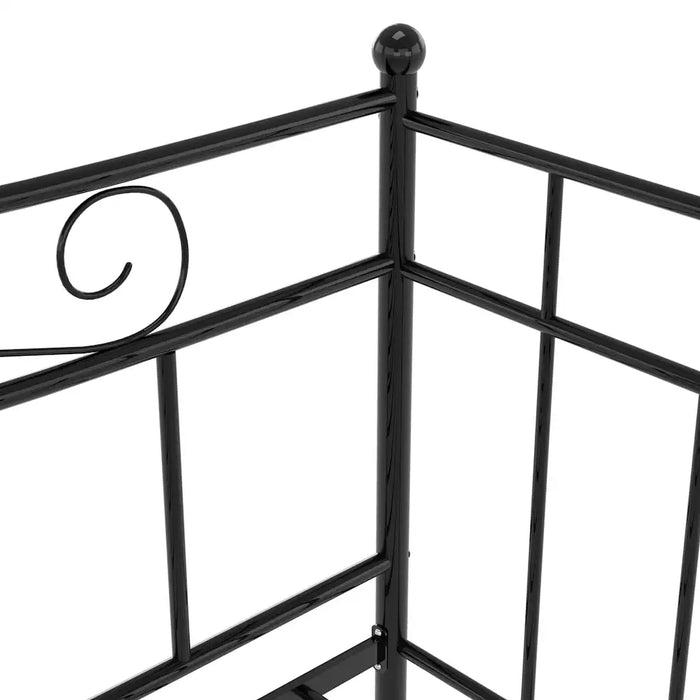 Divano Letto Telaio Nero in Metallo 90x200 cm