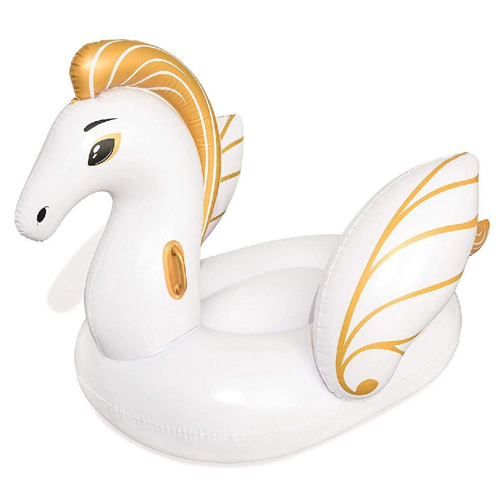 Trade Shop - Cavallo Fashion Pegaso Cavalcabile Gigante 231 X 150 Cm Unicorno Bianco -