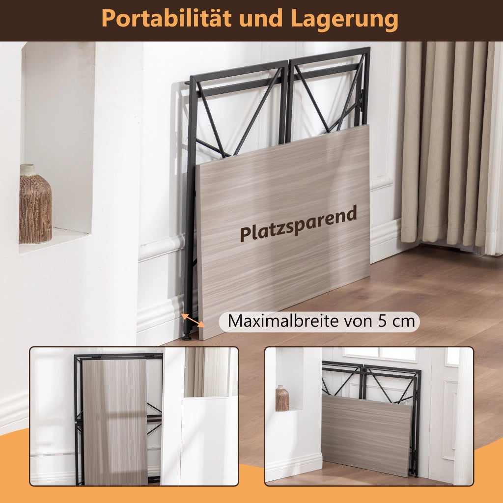 Scrivania pieghevole multifunzionale con struttura in metallo in MDF per piccoli spazi naturale 99 × 50 × 75 cm