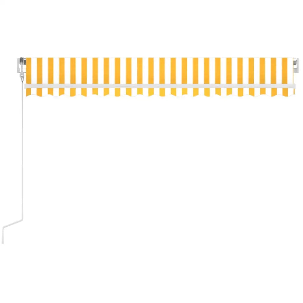 Tenda Automatica Sensore Vento e LED 400x350 cm Gialla Bianca 3068993