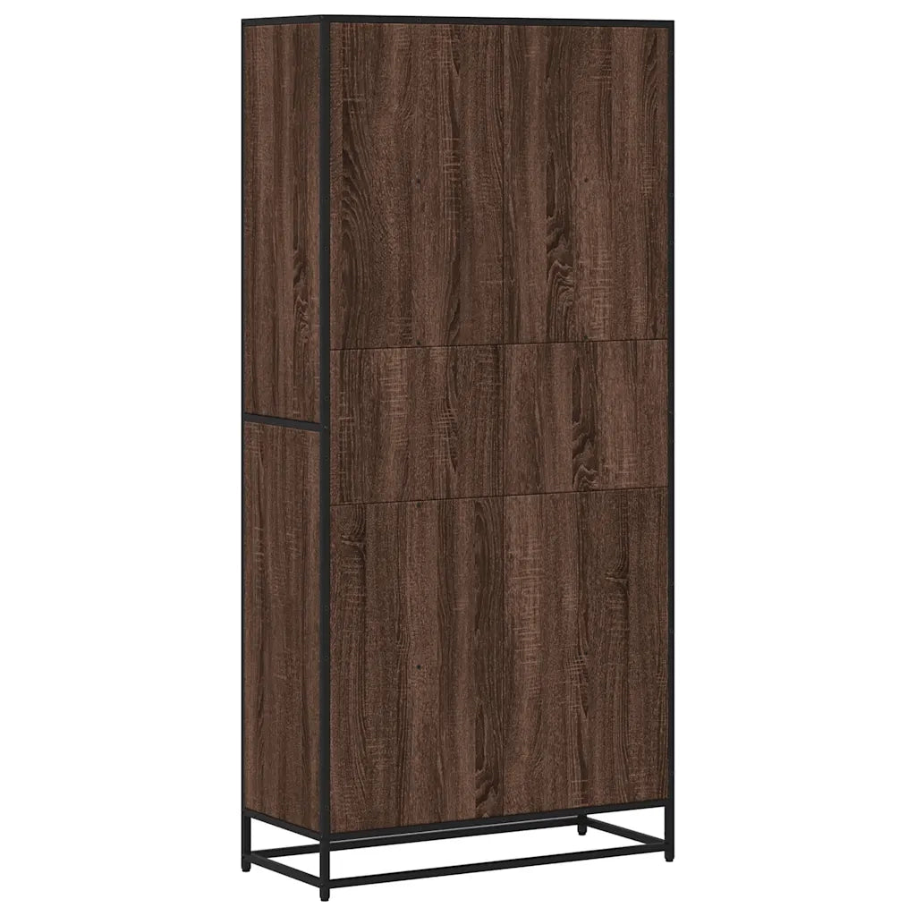 Libreria-Scaffale per Libri-Mobile di Stoccaggio Rovere Marrone 80,5x35x170,5 cm in Truciolato
