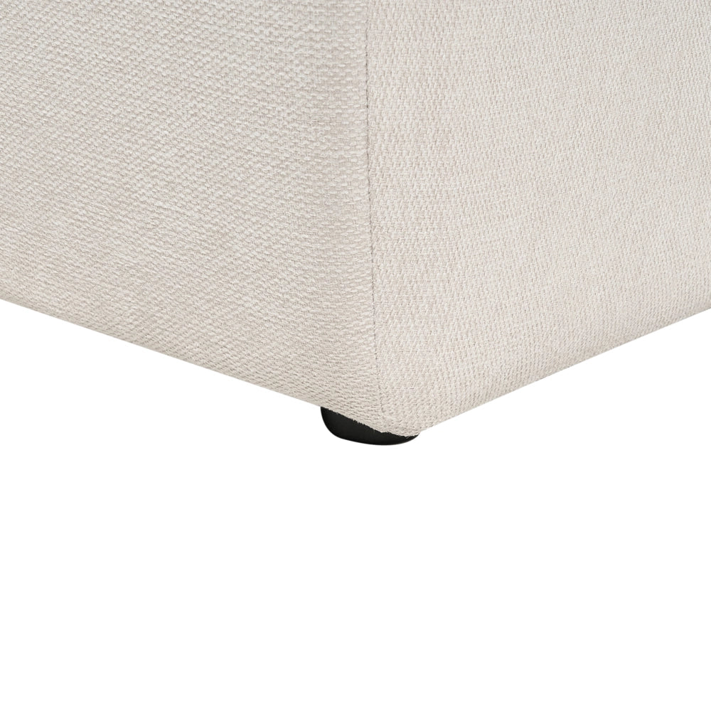 Divano angolare a 3 posti a sinistra Beige Tessuto imbottito Binario Braccioli aggiuntivi Cuscini Stile moderno minimalista