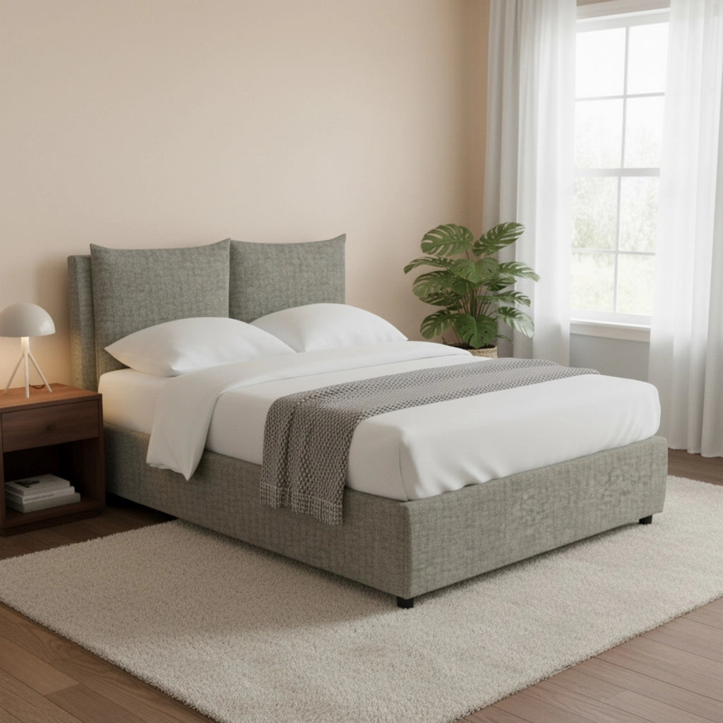 Newton, Letto Piazza e Mezza Sfoderabile Made in Italy, Grigio