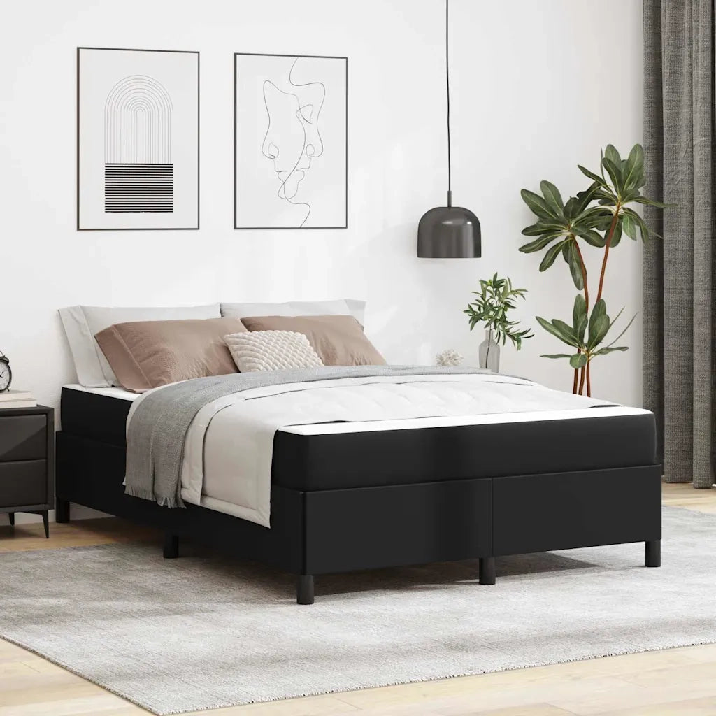 Struttura del letto con materasso Nero 140 x 190 cm Tessuto 3398999