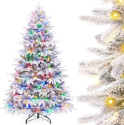 Albero di Natale con lampadine LED e fiocchi di neve - Albero di Natale artistico per decorazione di Natale (180 cm)
