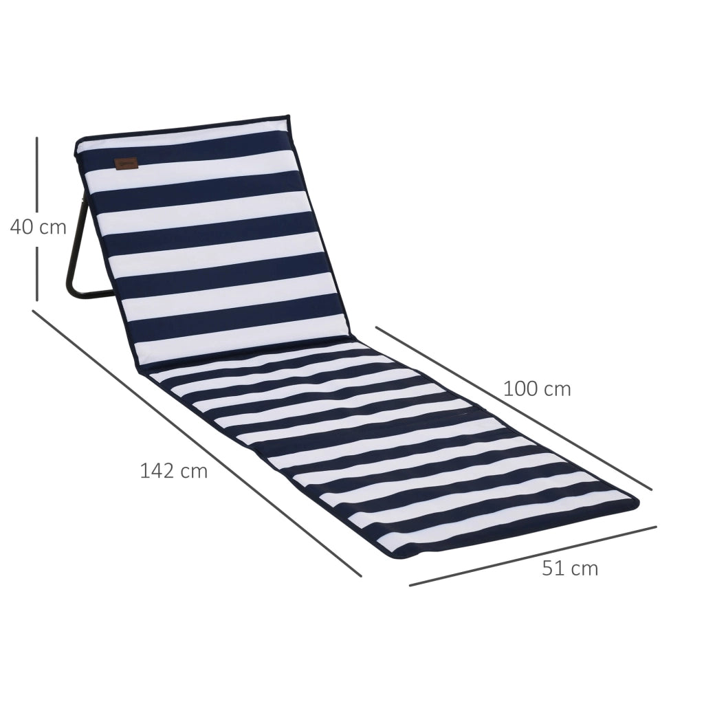 Set 2 Sdraio da Spiaggia 142x51x40 cm Pieghevoli e Regolabili in Acciaio e Poliestere Multicolore