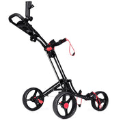Carrello da golf pieghevole 68,5 x 131 x 105,5 cm facile da trasportare con freno a pedale e maniglia regolabile alluminio nero 20_0021004