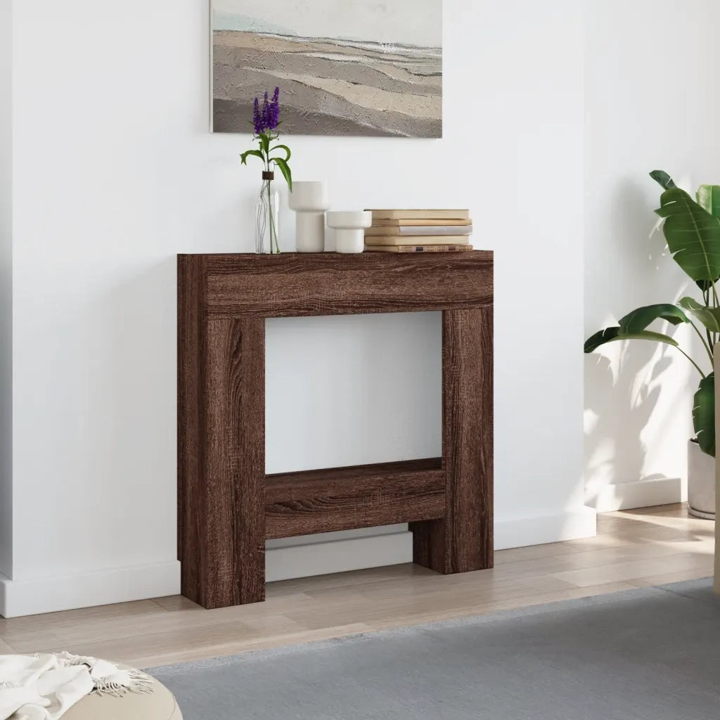 vidaXL Cornice per Camino Rovere Marrone 81x18x82 cm in Truciolato