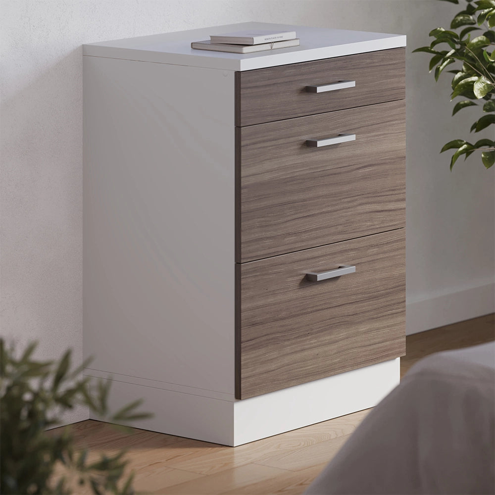 Mobile per mansarda Rion Grigio nobile/Bianco 60 x 83.8 cm senza inclinazione con 3 cassetti Vicco