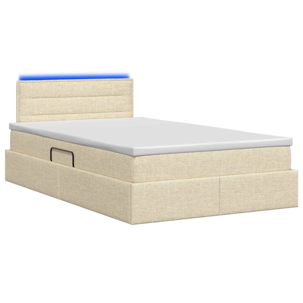 Letto con contenitore LED e materasso Crema 120 x 200 cm 3458995