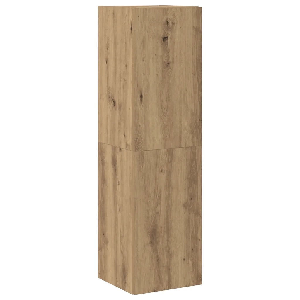 Mobili TV a Parete 6 pz Rovere Artigianale Legno Multistrato