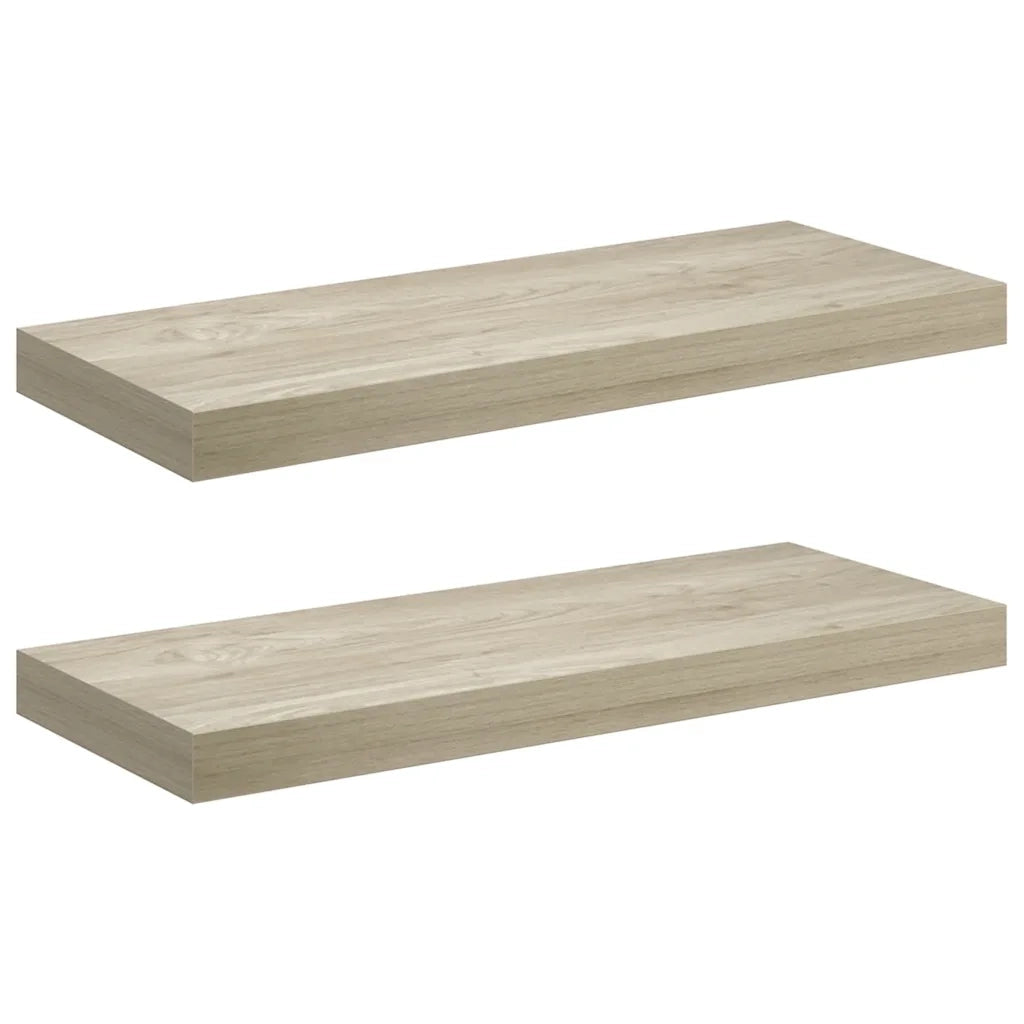 Scaffali a Parete 2 pz Rovere 60x23,5x3,8 cm in MDF 323875