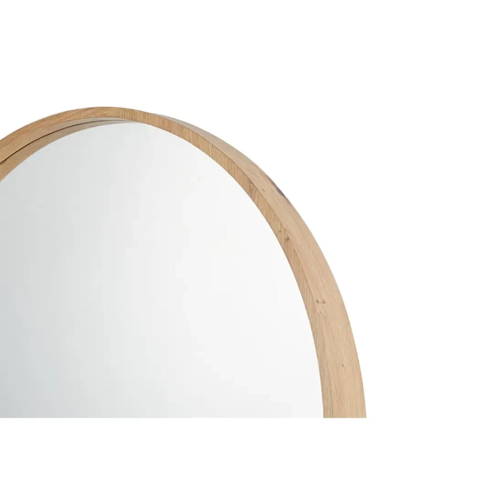 Specchio rotondo RIO con bordo – Ø80 cm – Finitura in rovere invecchiato – Cornice spessa – Design naturale e moderno