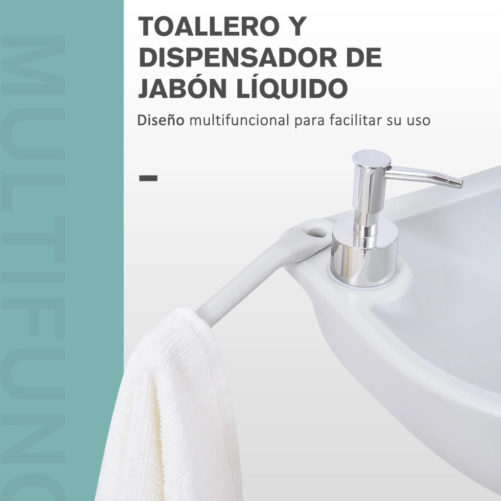 Lavabo Portatile da Giardino ¨C Xylo ¨C 17L con Dispenser Sapone e Ruote Grigio Chiaro