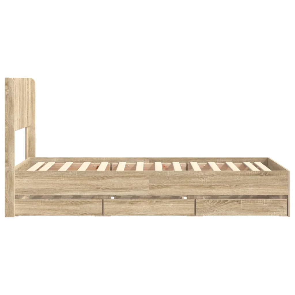 Struttura del letto con stoccaggio e testata Rovere Sonoma 3414331