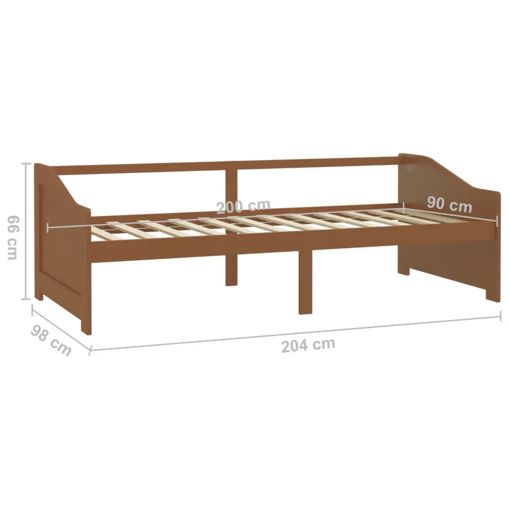 Divano Letto 3 Posti senza Materasso Ambrato in Pino 90x200 cm