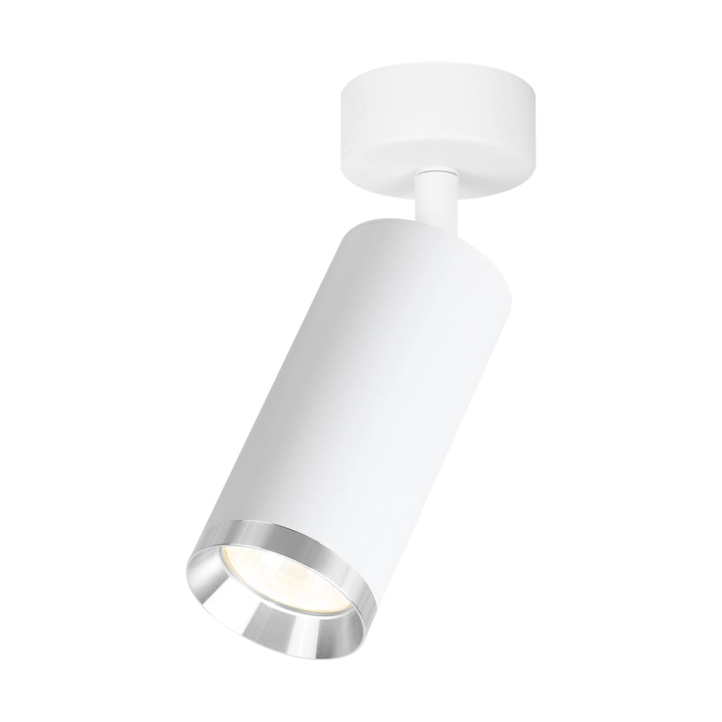 Faretto soffitto Mica bianco cromo tondo orientabile GU10