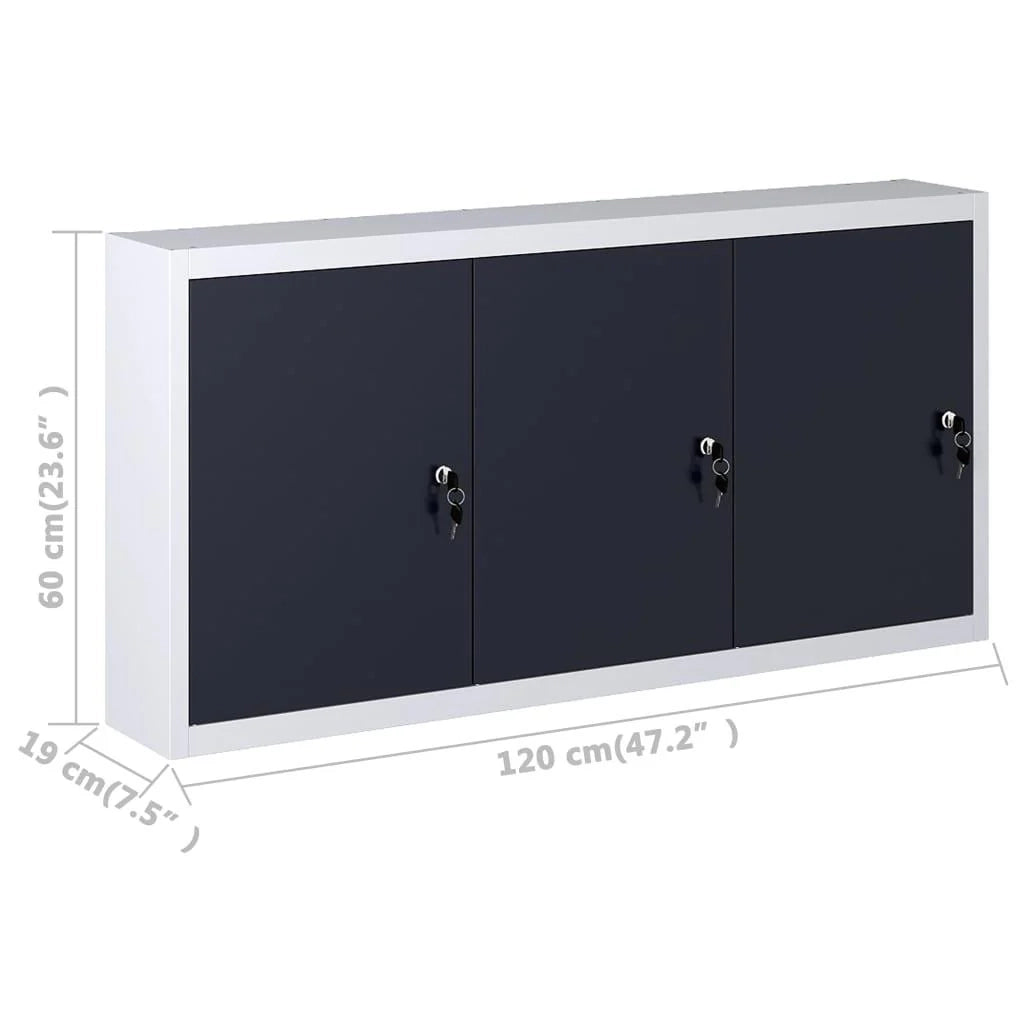 Banco da lavoro 120 cm 3 pannelli a parete e 1 mobiletto da lavoro per officina grigio/nero 02_0003664