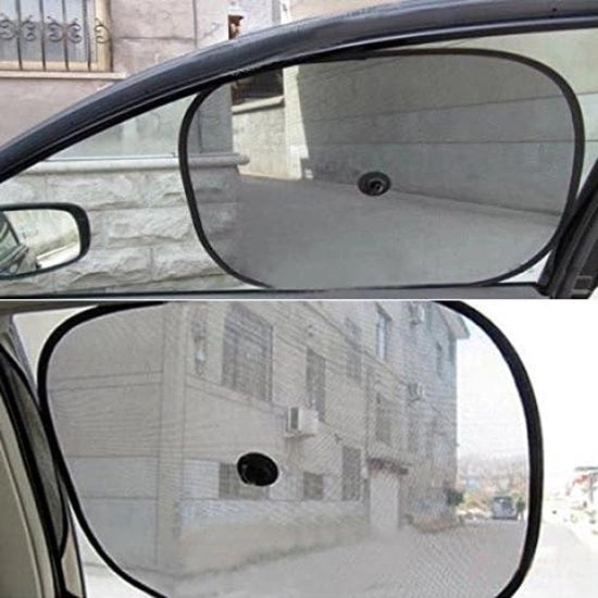 Due pezzi di ombrello per finestrini posteriori auto universale nero con protezione UV e schermo di privacy con trasparenza