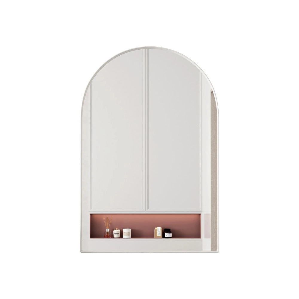 Armadietto Specchio con Ripiani ¨C MINIMAL ¨C Bianco, Metallo, da Parete