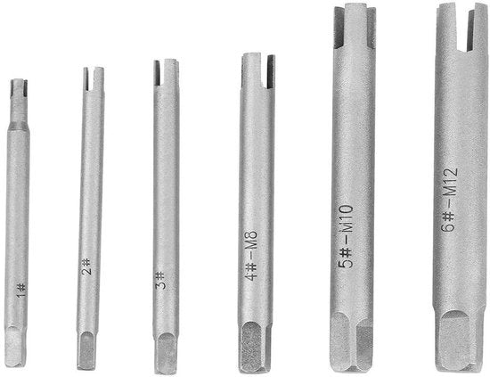Kit di Estrazione a Viti - 6 Pezzi - Acciaio Inossidabile - Per Viti Rotte - Anticorrosione - Durezza Elevata - Strumento di Estrazione a Viti