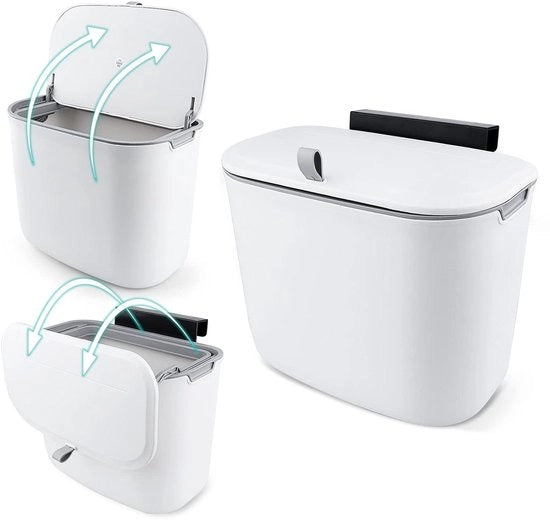 Compostiere per cucina da appendere con coperchio o colla ad incolla per bagno camera da letto ufficio (76 l)