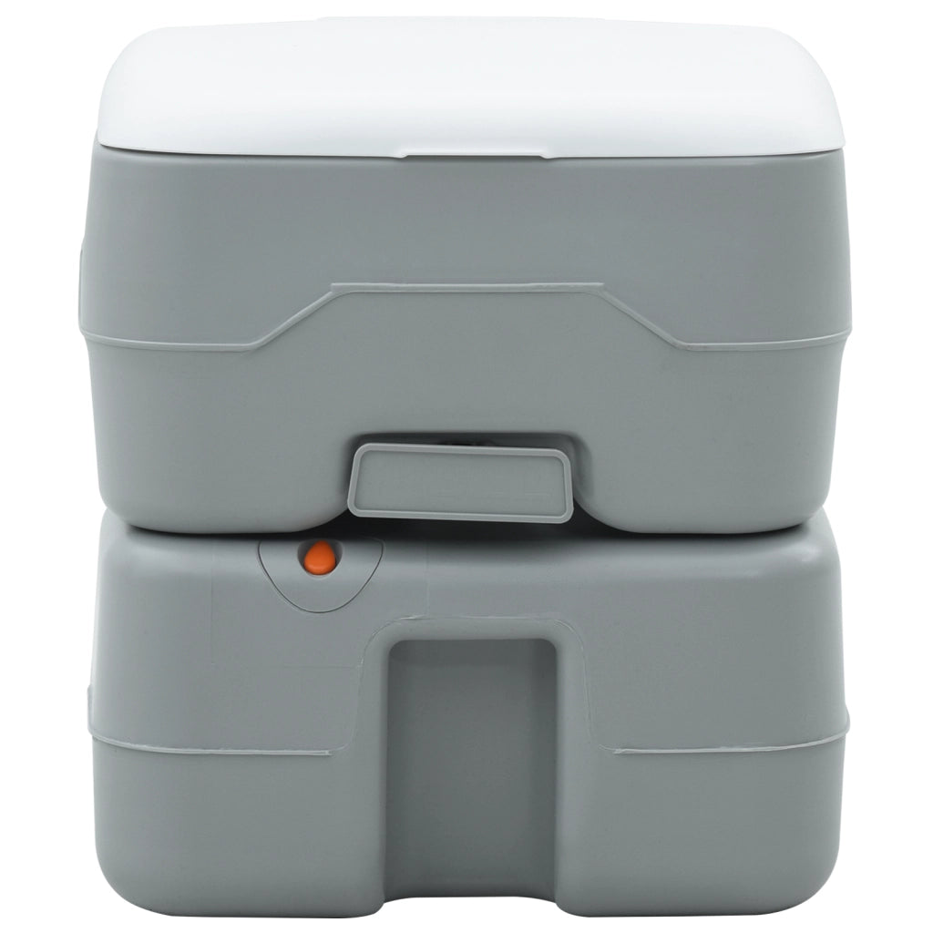 Toilette da Campeggio Portatile Grigio 10L Acqua Fresca 20L Serbatoio di Scarico