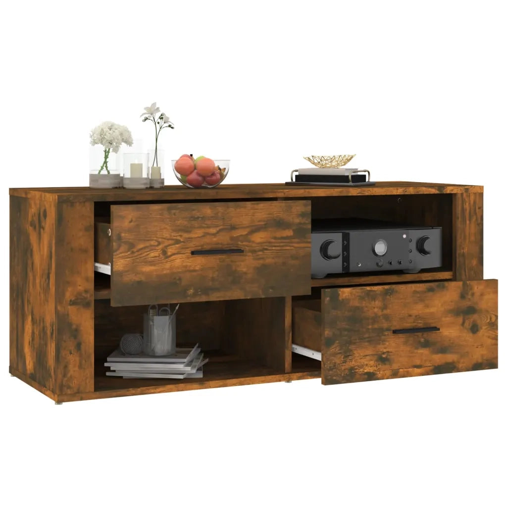 Mobile TV | Armadietto TV | Mobile Porta TV Rovere Fumo 100x35x40 cm in Legno Multistrato