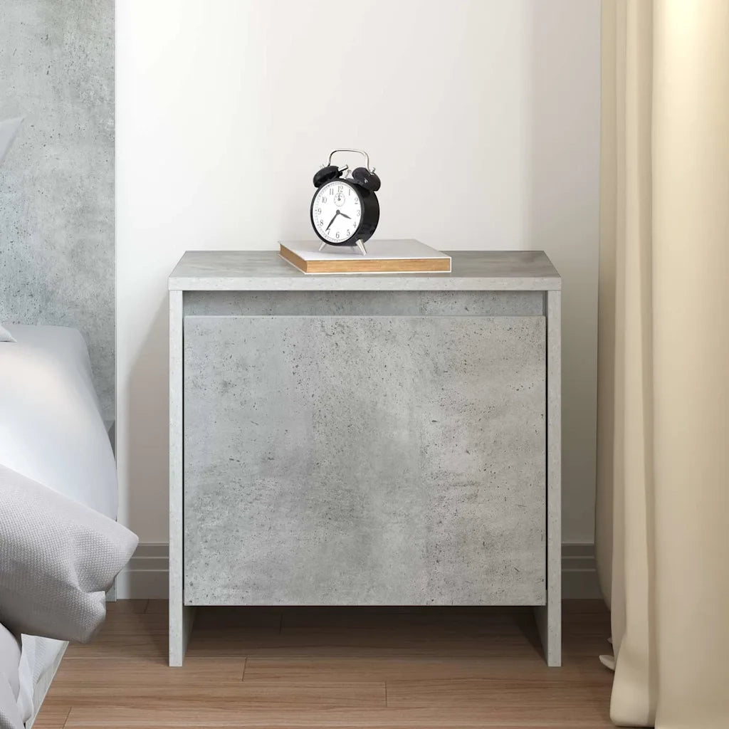 Comodino | Armadio da Notte | Mobiletto da notte Grigio Cemento 45x34x44,5 cm in Truciolato