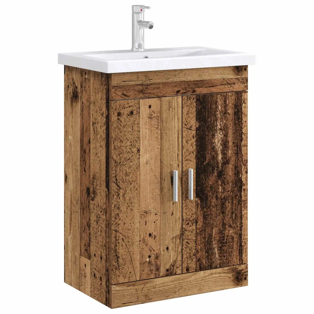Mobiletto da Bagno Sotto Lavabo Legno antico 890694