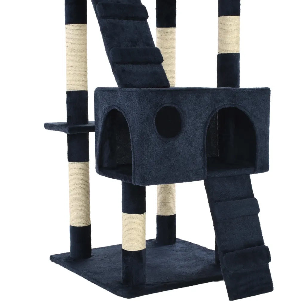 Albero per Gatti con Tiragraffi in Sisal 170 cm Blu CFW9667882