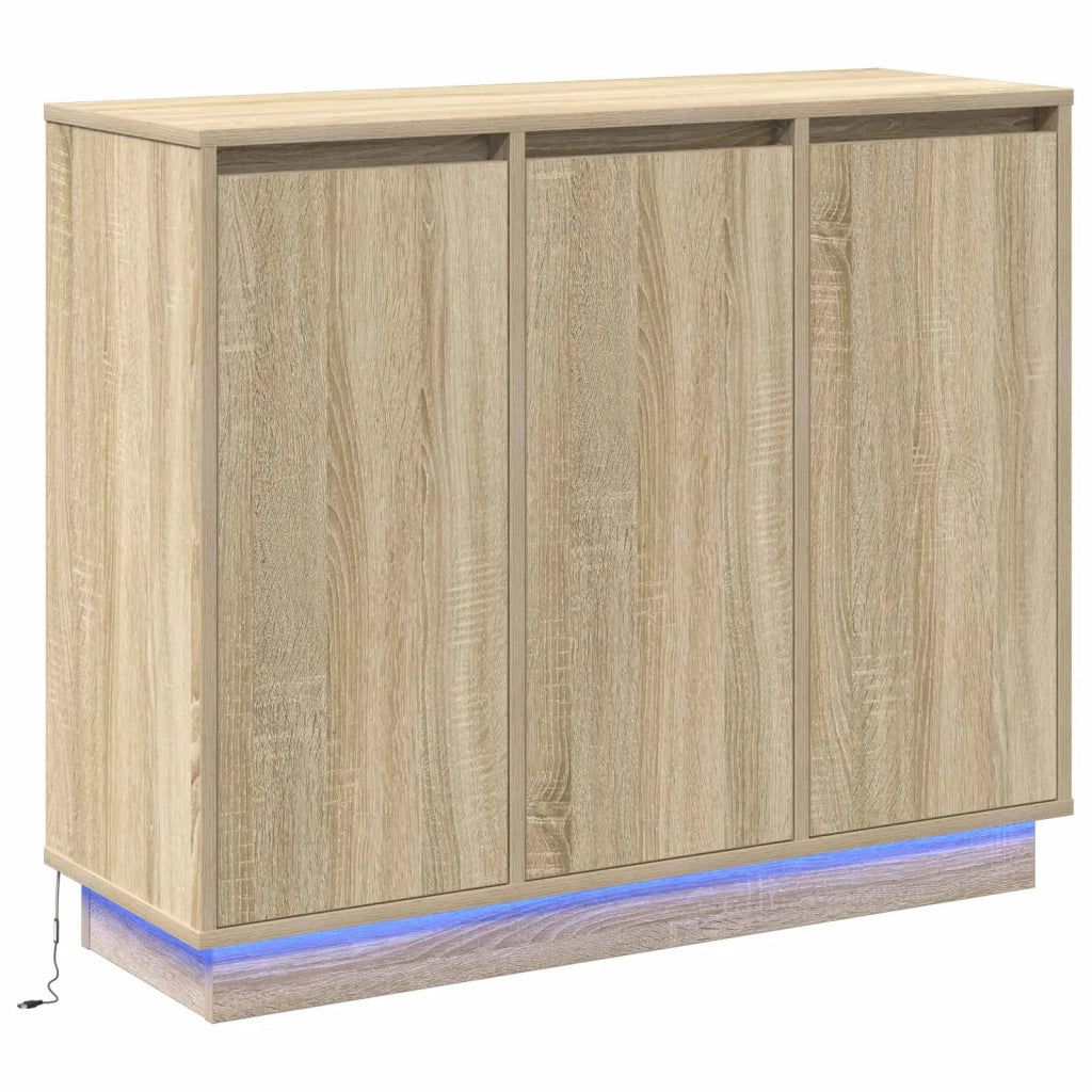 Madia LED Rovere Sonoma 90 x 32 x 75 cm Legno multistrato 869676